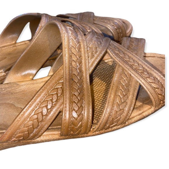 Vintage Okabashi Classic Women Tan Slide Sandals - Picture 6 of 12